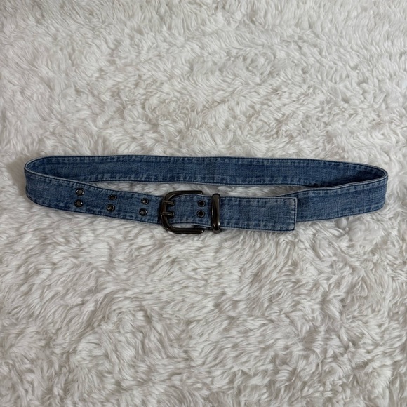Chambray Denim Belt with Buckle - Picture 1 of 8